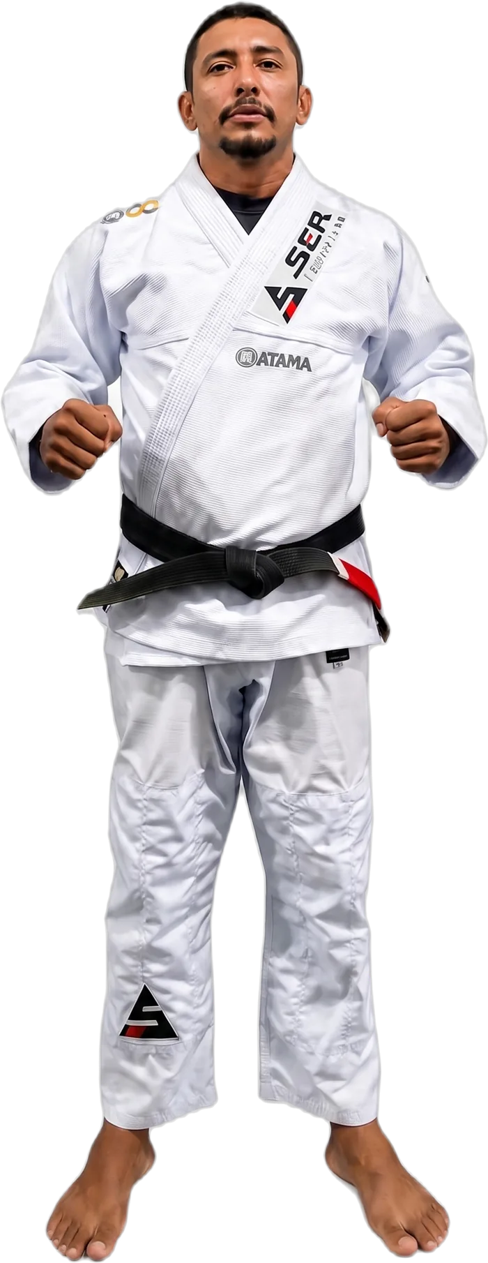 Professor Antoniel, faixa preta, com kimono branco